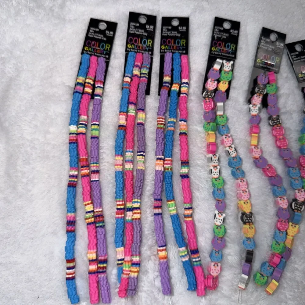 Vinyl Disc Beads 15 full strands of 200+ beads per strand New By Color Gallery